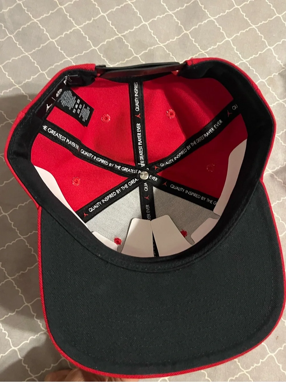 Jordan Red Cap with Black Jumpman Embroidery